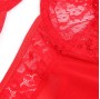SUBBLIME - TEDDY WITH GARTER WITH LACE DETAIL AND STRIPS RED S/M