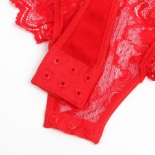 SUBBLIME - TEDDY AVEC JARRETIÈRE AVEC DÉTAIL DENTELLE ET BANDES ROUGE S/M