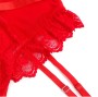 SUBBLIME - TEDDY WITH GARTER WITH LACE DETAIL AND STRIPS RED L/XL