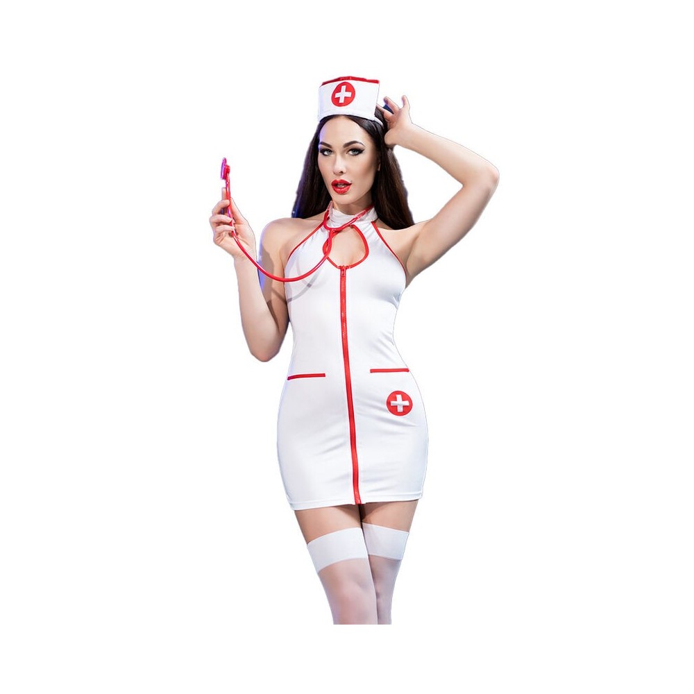 CHILIROSE - CR 4430 COSTUME D'INFIRMIÈRE BLANC S/M