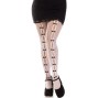 LEG AVENUE - MEIAS COM ABERTURAS CORAÇÃO E LAÇOS BRANCO