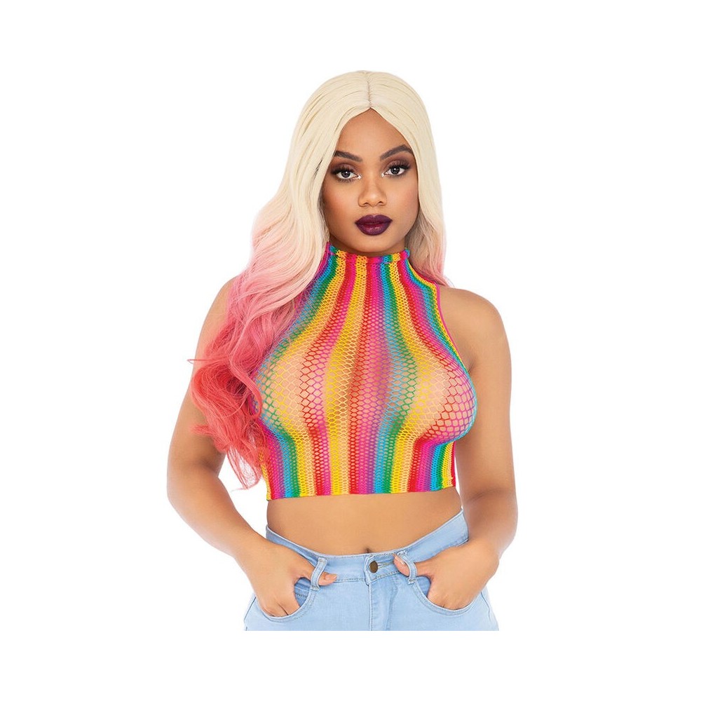LEG AVENUE - HAUT EN FILET MULTICOLORE