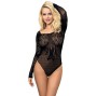 SUBBLIME - 952051 FISHNET BODY WITH LONG SLEEVES AND BARE SHOULDERS BLACK ONE SIZE