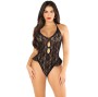 LEG AVENUE - BODY AVEC NOEUD ET VOLANTS NOIR TAILLE UNIQUE