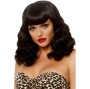 LEG AVENUE - PARRUCCA RETRO RICCIA CON FRANGIA NERA LUMINISCENTE