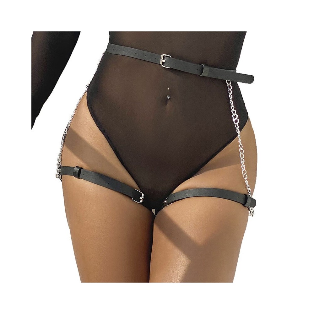 SUBBLIME - HARNAIS CEINTURE CUIR NOIR TAILLE UNIQUE