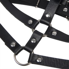 SUBBLIME - LEATHER RING CHEST HARNESS BLACK ONE SIZE