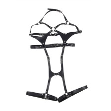 SUBBLIME - FULL BODY HARNESS WITH LEATHER BUCKLES BLACK ONE SIZE