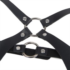 SUBBLIME - FULL BODY HARNESS WITH LEATHER BUCKLES BLACK ONE SIZE