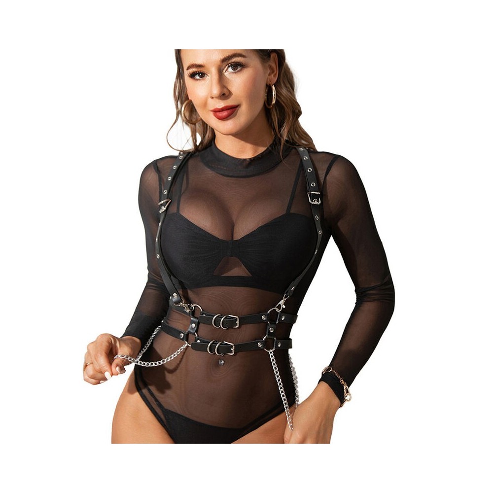 SUBBLIME - HARNESS WITH STRAPS AND CHAINDETAILS ONE SIZE