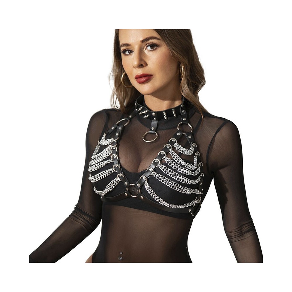 SUBBLIME - SOUTIEN-GORGE HARNAIS ET COLLIER AVEC CHAÎNE S TAILLE UNIQUE