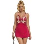 SUBBLIME - 954130 BABYDOLL COM DESIGN FLORAL VERMELHO L/XL