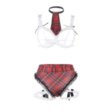 SUBBLIME - COSTUME SEXY DA SCUOLA CON REGGISENO L/XL