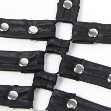 SUBBLIME - 954413 BODY BONDAGE IN PELLE NERO L/XL