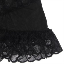 SUBBLIME - BABYDOLL CON SPALLINE REGOLABILI E PIZZO TRASPARENTE STAMPA FLOREALE NERO S/M