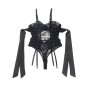 SUBBLIME - 955496 LACE BODYSUIT WITH BOWS AND GARTERS BLACK S/M