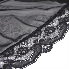 SUBBLIME - TRANSPARENTER STOFFMANTEL MIT SPITZENDETAIL SCHWARZ L/XL