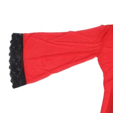 SUBBLIME - ROBE EN TISSU TRANSPARENT DÉTAIL DENTELLE ROUGE S/M