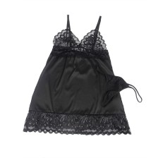 SUBBLIME - BABYDOLL CON PETTO STAMPA FLOREALE NERO L/XL