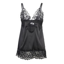 SUBBLIME - BABYDOLL WITH FLORAL PRINT CHEST BLACK L/XL