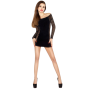 PASSION - WOMAN BS026 BLACK DRESS STYLE BODYSTOCKING ONE SIZE