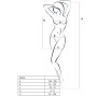PASSION - WOMAN BS026 BODYSTOCKING WEISSER KLEIDSTIL EINE GRÖSSE