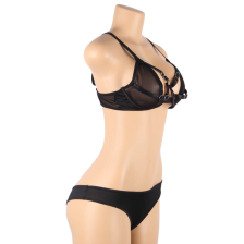 SUBBLIME - SET OF TWO PIECES TRANSPARENCY BRA AND STRIPS S/M