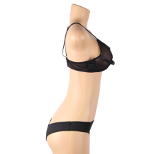 SUBBLIME - SET OF TWO PIECES TRANSPARENCY BRA AND STRIPS S/M