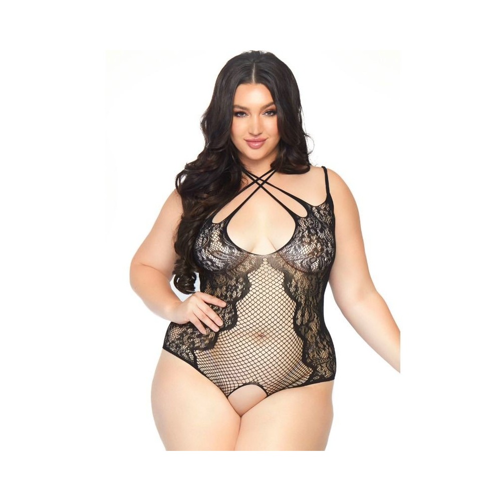 LEG AVENUE - TEDDY SEM CROTHLESS 1X-2X