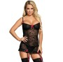 SUBBLIME - CHEMISE GARTER CEINTURE AVEC NOEUD ROSE L / XL