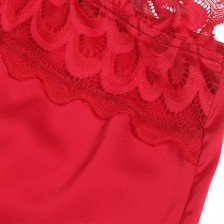 SUBBLIME - SATIN-BABYDOLL MIT SPITZE ROT S/M