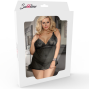 SUBBLIME - QUEEN PLUS VESTIDO PARTE SUPERIOR E THONG SET PRETO