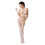 PASSION - WOMAN BS048 WHITE BODYSTOCKING ONE SIZE