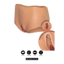 HIDDEN DESIRE - ALTER EGO OFFENER VAGINA- UND ARSCH-SLIP MIT MITTLERER TAILLE, HAUTFARBE