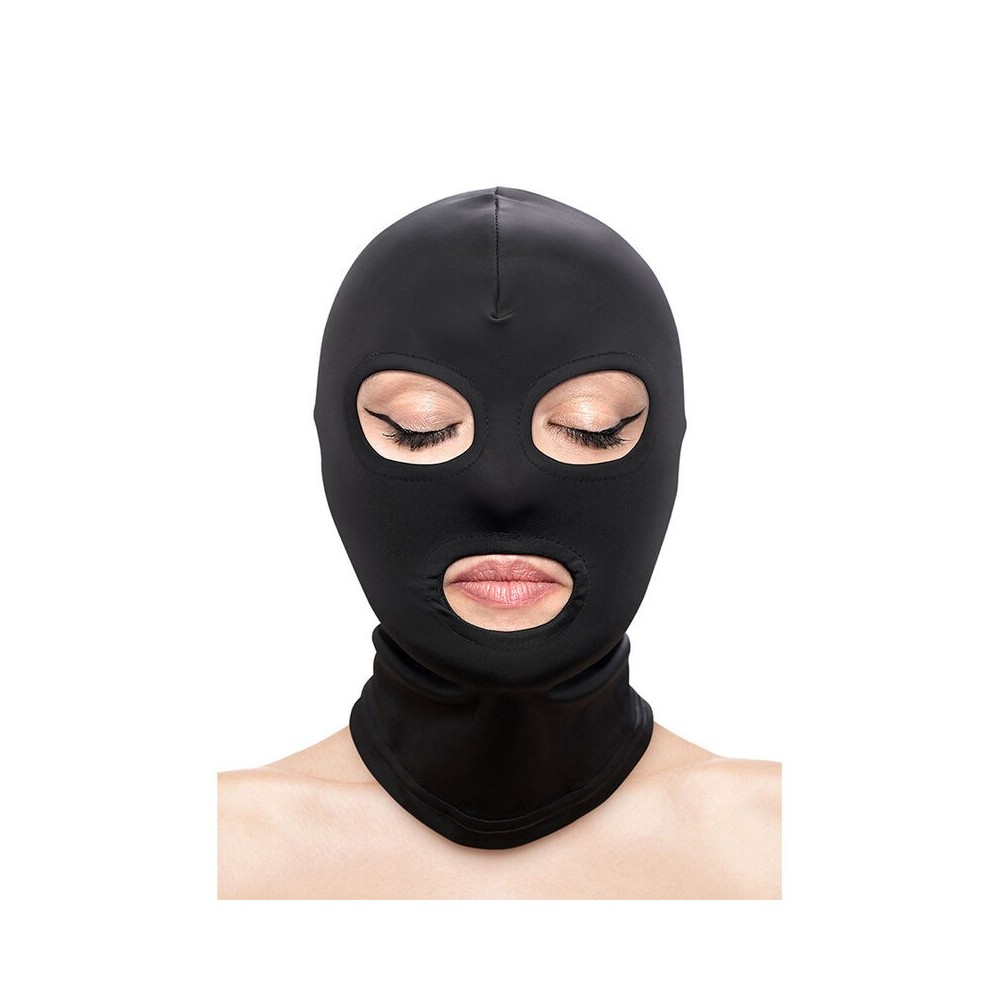 NS NOVELTIES - FETISH & FASHION EYES AND MOUTH HOOD NYLON BLACK