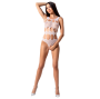 PASSION - WOMAN BS083 BODY TEDDY NET BIANCO TAGLIA UNICA