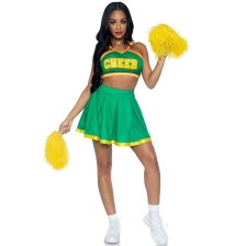 LEG AVENUE - COSTUME CHEERLEADER GREEN S/M