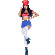 LEG AVENUE - COSTUME SEXY MARIO BROS ROSSO/BLU S