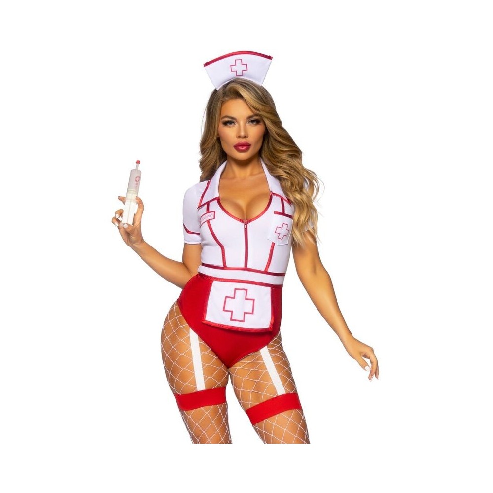 LEG AVENUE - SEXY NURSE COSTUME RED/WHITE S