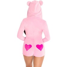 LEG AVENUE - TEDDY BEAR VELVET BODYSUIT PINK S