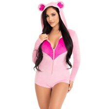 LEG AVENUE - BODY URSO DE VELUDO ROSA M