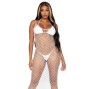 LEG AVENUE - WOVEN TWIST NET MAXI DRESS ONE SIZE WHITE