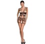 PASSION - FEMME BS089 BODYSTOCKING NOIR TAILLE UNIQUE