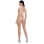 PASSION - WOMAN BS089 WEISSER BODYSTOCKING, EINE GRÖSSE