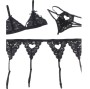 SUBBLIME SET - THREE PIECES SET BRA+ GARTER BELT + THONG L/XL