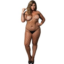 LEG AVENUE - OFF THE SHOULDER BODYSTOCKING SCHWARZ PLUS GRÖSSE