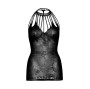 LEG AVENUE - MINI VESTIDO DE RENDA COM RECORTES TAMANHO ÚNICO - PRETO