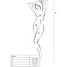 PASSION - WOMAN BS020 WEISSER BODYSTOCKING, EINE GRÖSSE