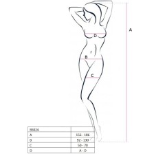 PASSION - WOMAN BS024 WEISSER BODYSTOCKING, EINE GRÖSSE