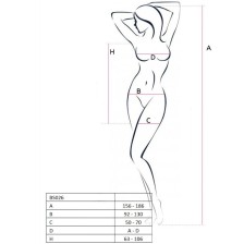 PASSION - WOMAN BS026 SCHWARZER KLEIDERSTIL BODYSTOCKING, EINE GRÖSSE